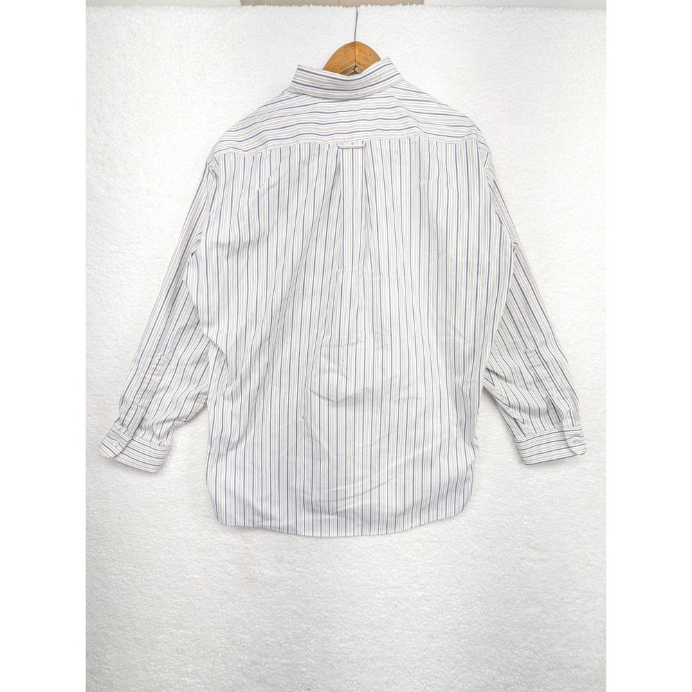 Stafford Executive Women'sPinpoint Oxford White Striped Dress Shirt 17.5 Size 35 - Picture 2 of 7